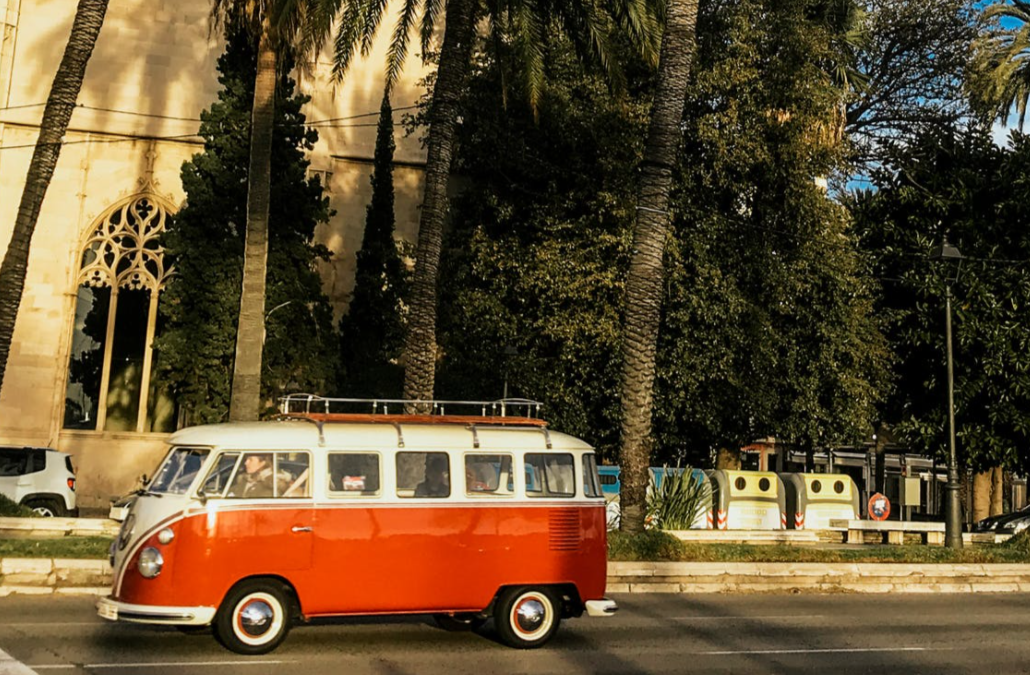 van art vw bus retro red